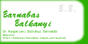barnabas balkanyi business card